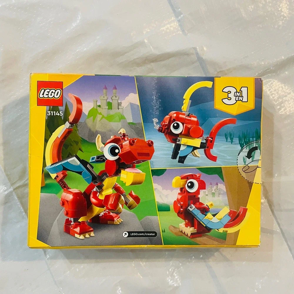 LEGO Creator 3 in 1 Red Dragon 31145 Phoenix Fish 149 Pieces 2024 Sealed